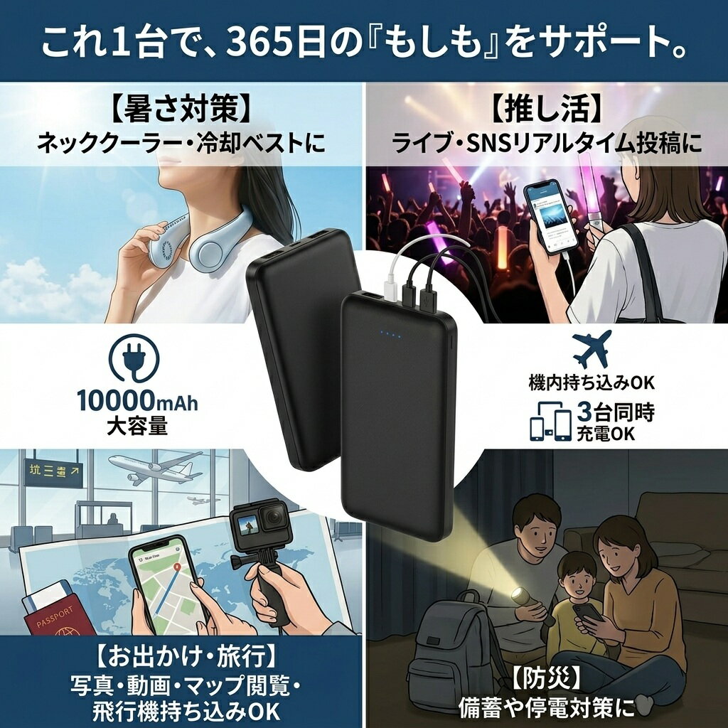 モバイルバッテリー 大容量 LAZOS 100...の紹介画像2