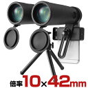 【期間限定 最大1500円OFFクーポン】 双眼鏡 倍率 10倍 42mm 対物レンズ スマートフォン スマホ アダプター 撮影 録画 防水 三脚 小型 ポータブル 望遠レンズ カメラ バードウォッチング 野鳥観察 野生動物の観察 コンサート ライブ