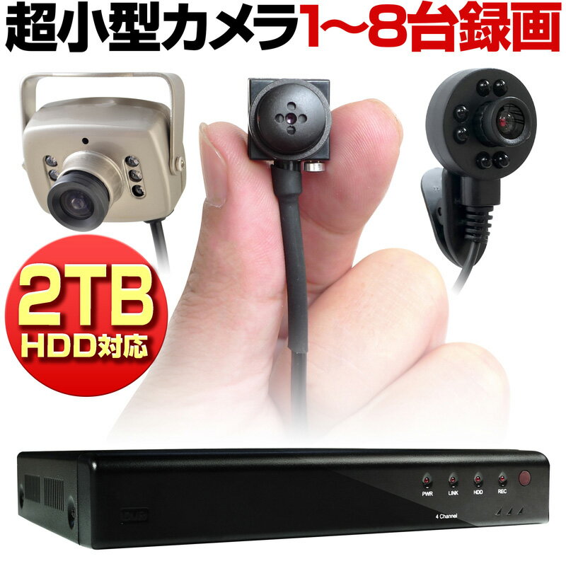 【期間限定 最大1500円OFFクーポン】 防犯カメラ 有線 家庭用 小型 ピンホール レンズ アナログ 信号 55万画素 防犯カメラセット 録画機 レコーダー ハードディスク 録画 録音 動体検知 屋内 業務用 遠隔監視 スマホ マイク 簡単 設置 暗視 赤外線 1〜8台 セット GE050_1to8