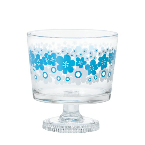 アデリア 石塚硝子 アデリアレトロ 脚付きデザート深型 花の輪 デザートカップ1964