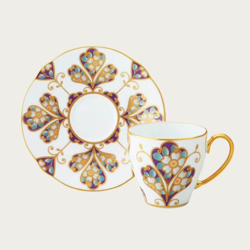 Noritake（ノリタケ） オマージュ コレクション コーヒーカップ＆ソーサー（雲母金彩花文）H-771J/T2403