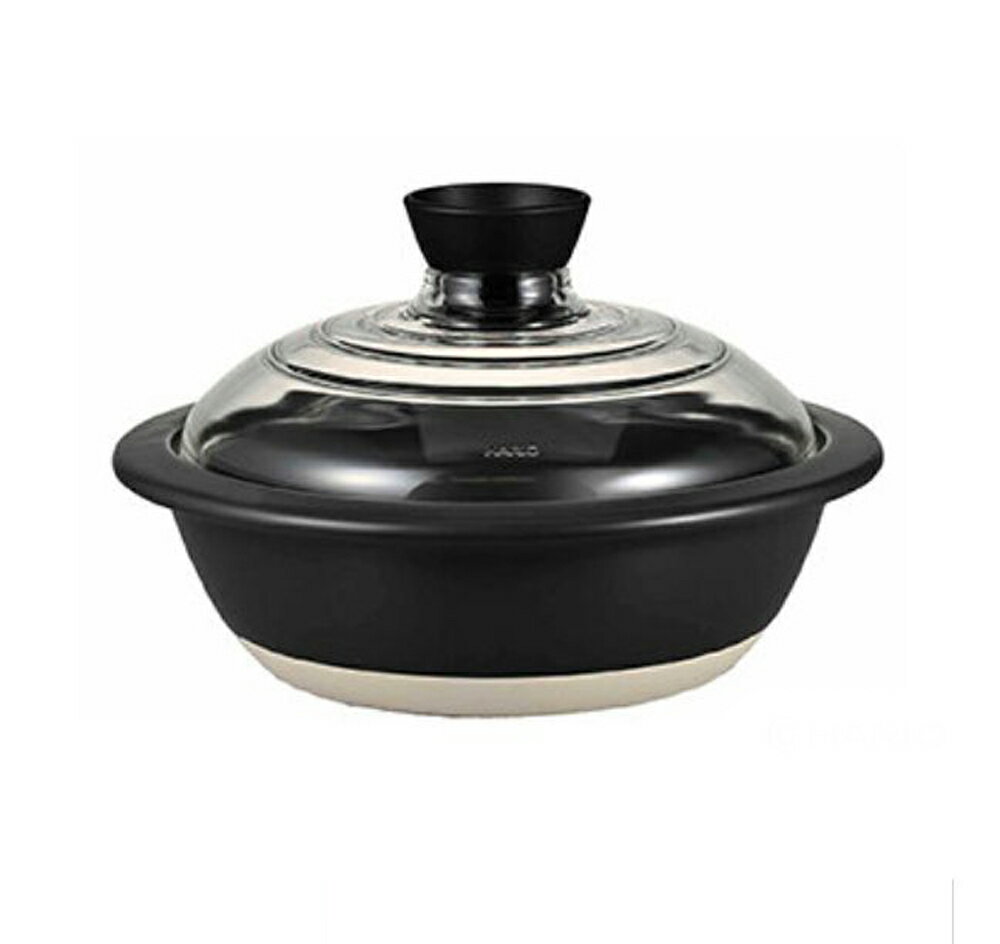 【エントリーでポイント5倍】ハリオ　土鍋　フタがガラスの土鍋8号　GDN-225-B　萬古焼 蓋 ガラスの中..