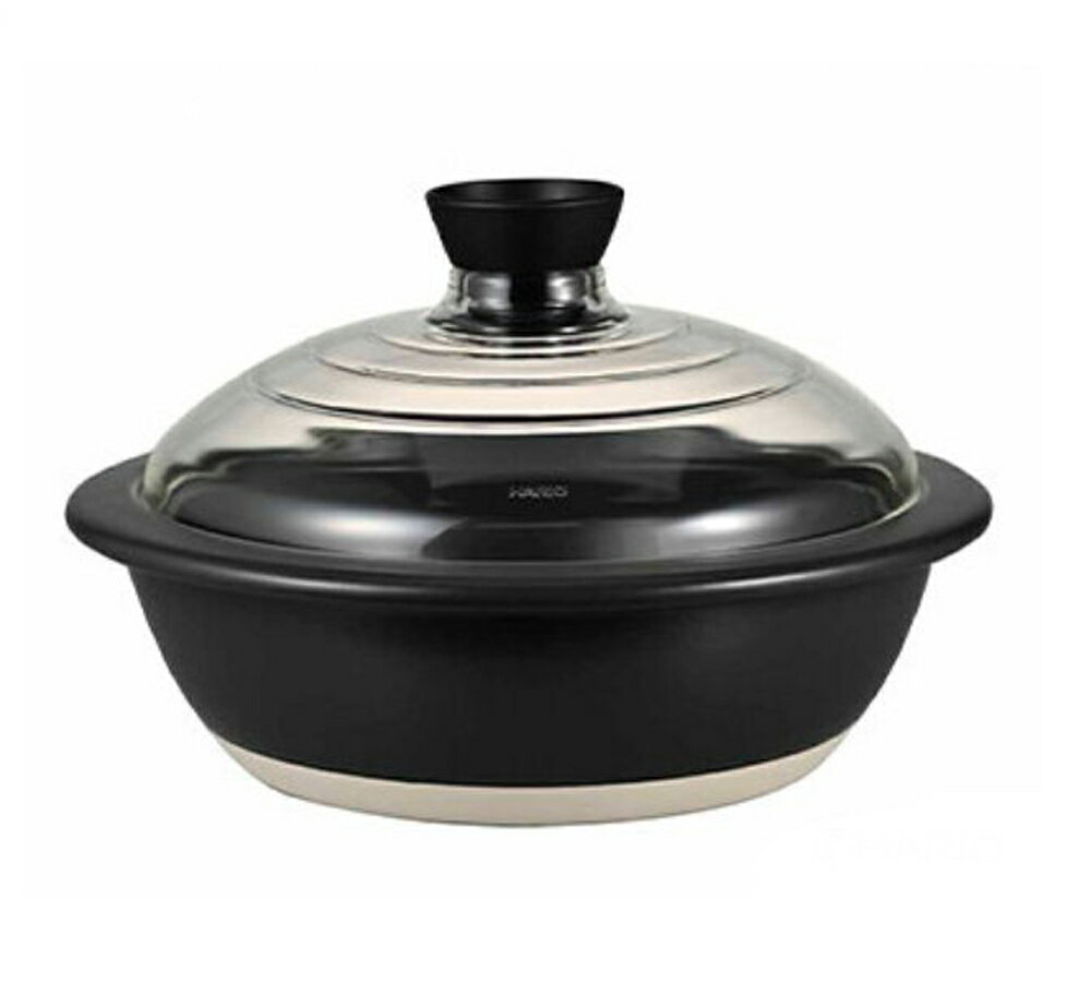 【エントリーでポイント5倍】ハリオ　土鍋　フタがガラスの土鍋9号　GDN-255-B　萬古焼 蓋 ガラスの中..