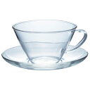 ハリオ 耐熱カップ&ソーサー・ワイドCSW-1T〇カップ ソーサ— 耐熱 ガラス 透明 コーヒー 紅茶 ハーブティー 花茶 フルーツティー 電子レン...