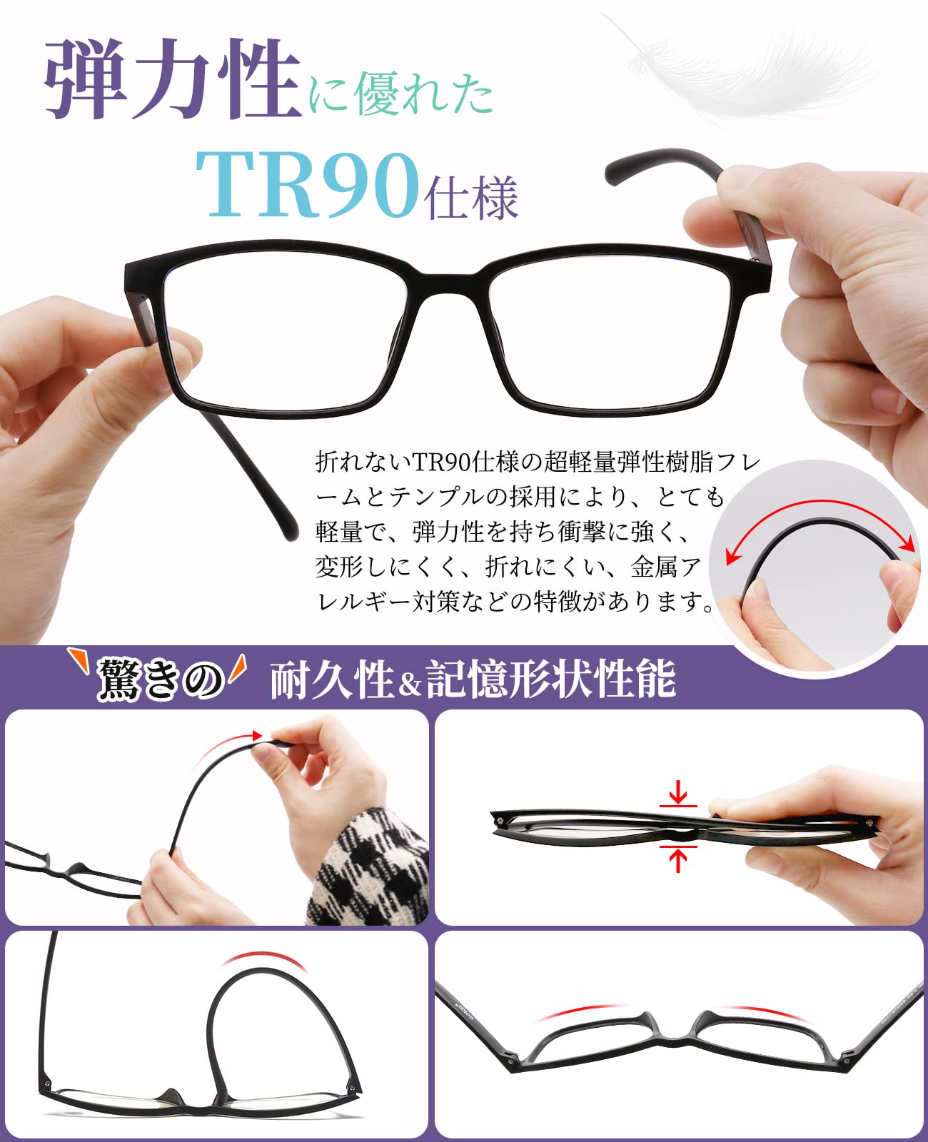 GOKEI メガネ型ルーぺ 拡大鏡 ルーペ 【1.6倍 ブルーライトカット】 軽量 ルーペメガネ 拡大 眼鏡 メガネ 眼鏡型ルーペ 拡大ルーペ ルーペ型眼鏡 メガネ型ルーぺ 細かい作業 大きく見える 読書用 パープル