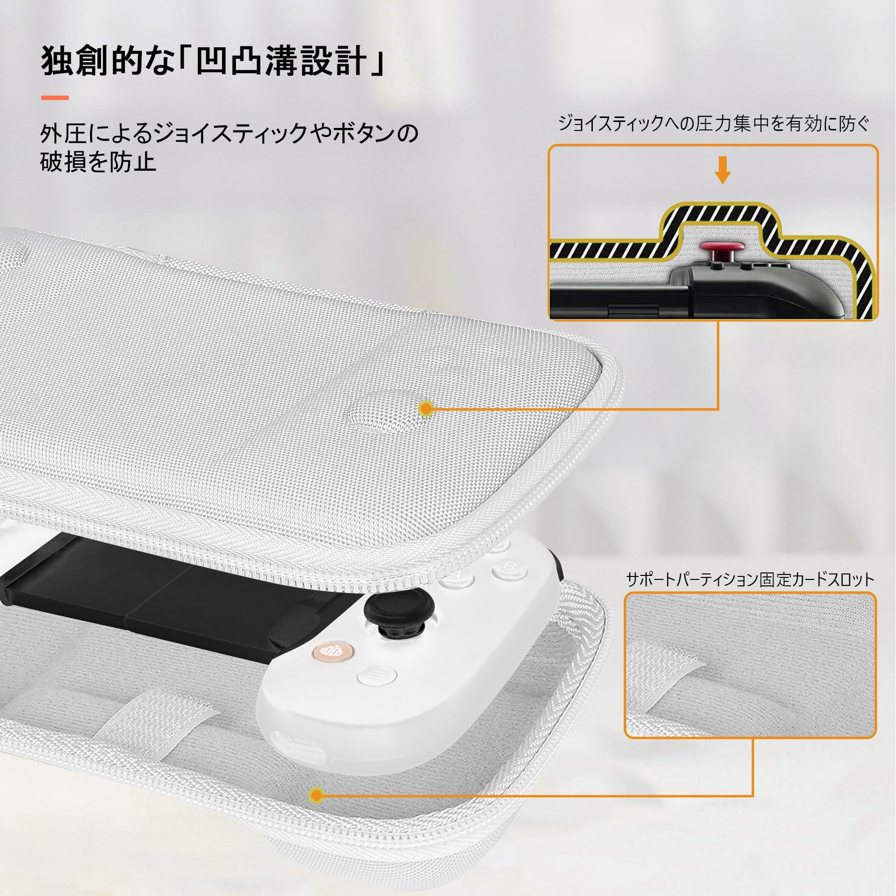 （ケースのみ）iPhone/Android用のBACKBONE One モバイル ゲーミング コントローラー 専用収納ケース グレーホワイト-Aenllosi