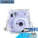 HIYQIN ケース, mini 12/11/9/8+/8ケース 可愛いカメラバッグ ショルダーストラップ付き PVC透明(パープルハート)