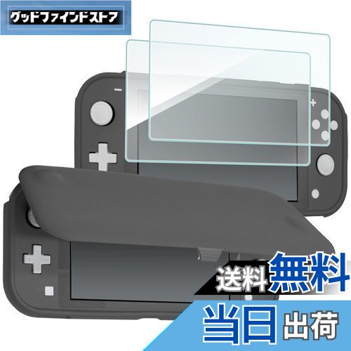 ProCase スイッチライト フリップケース [ガラス2枚付き] スリム クリアソフトTPU カバー 耐衝撃 保護カバー 対応機種： スイッチライト 2019 −グレー