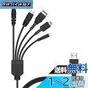 5 in 1 USB 充電ケーブル ニンテンドー New 3DS(XL/LL), 3DS(XL/LL), 2DS, DSi(XL/LL), GBA SP, Wi...