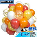 BTZO バルーン 風船 飾り付け 50個入 10インチ ラウンド スタンダードカラー 紙吹雪 ゴム風船 誕生日 感謝祭 秋飾り 季節飾り ハロウィン 結婚式 パーティー お祭り 文化祭 ゴールド オレンジ ホワイト ジュジュビーレッド 5色アソート