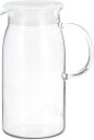 iwaki(イワキ) AGCテクノグラス 耐熱ガラス 麦茶ポット ピッチャー 0.6リットル 丸型 冷水ポット 冷水筒 ジャグ KT293-W