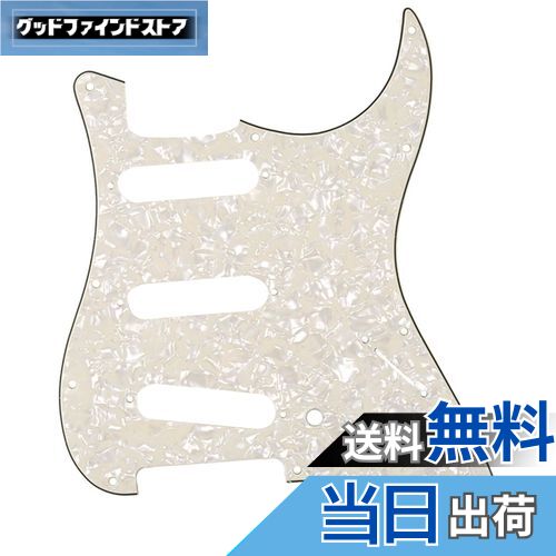 【送料無料】Musiclily 11穴 SSS ストラトピックガードFender USA/メキシコスタンダードSTストラトキャスターエレキギター用、4Pパーチメントパール