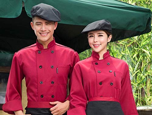 [LYING] カフェ ベレー帽 厨房 帽子 レディース メンズ コック帽子 メッシュ付き 通気性よい 帽子 料理 業務用 工場 ホテル レストラン 女性 男性 シェフ帽子 キャップ 無地 速乾 おしゃれ 人気 ブラック/コーヒー色