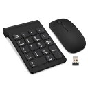 Lefon ワイヤレステンキー マウスセット 2.4G 数字キーボード&マウス セット 18キー 小型 持ち運び USB接続 無線 ナンバーパッド USBレシー...