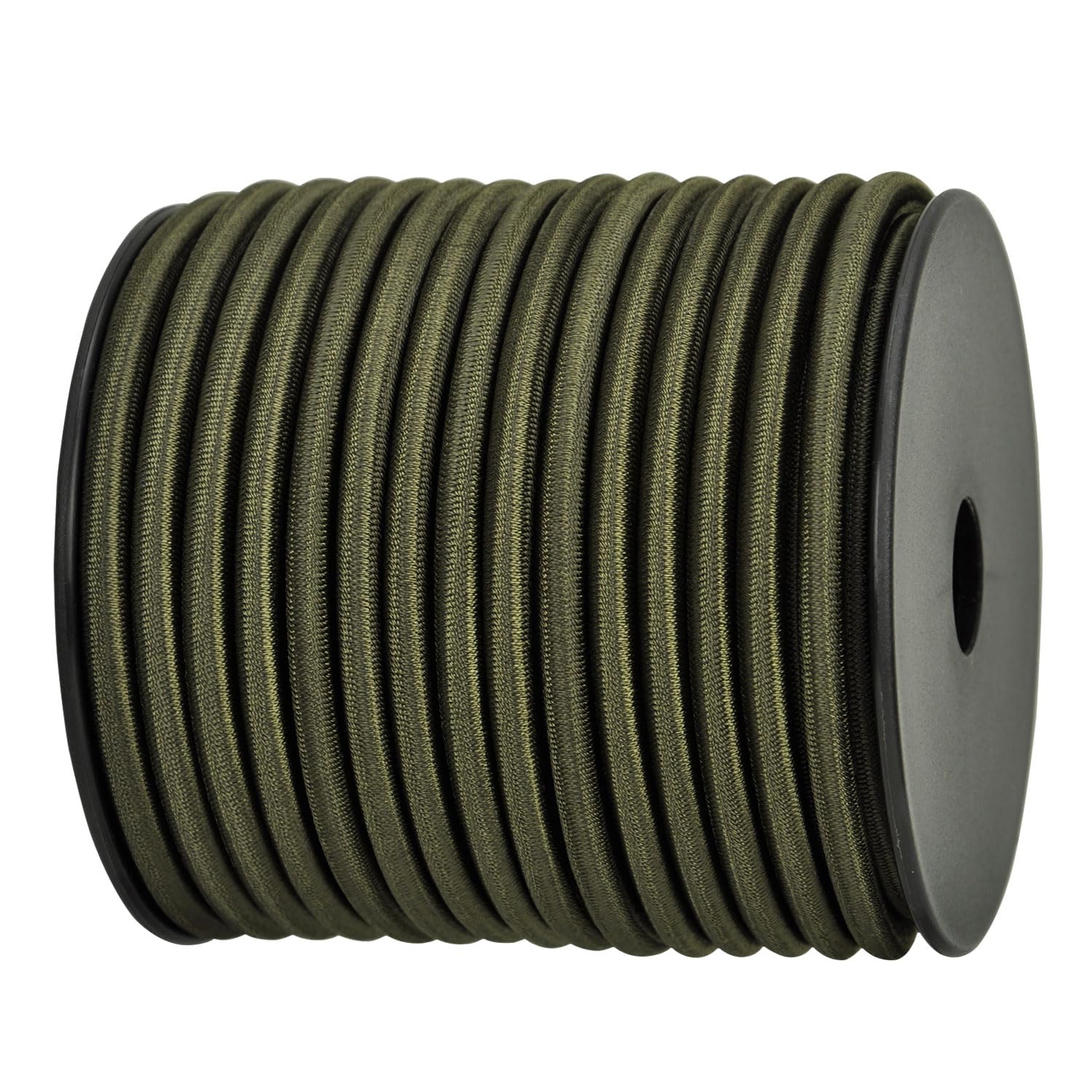 Abma Cord ショックコード バンジーコード 4mm 弾性 ゴム紐 ゴムロープ ストレッチコード 荷物固定 軽トラック ターポリン カーゴネット クラフト DIY用など(20M)-アーミーグリーン