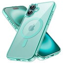 JETech iPhone 16 6.1インチ用 マグネット ケース MagSafe対応 衝撃吸収 バンパーカバー 傷つけ防止 クリアバック (ティールブルー)