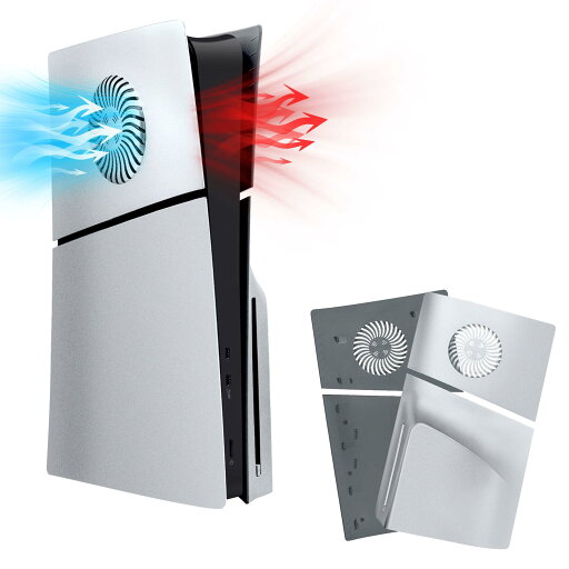 Mcbazel 新型 PS5 Slim交換用フェイスプレート 冷却口付き 放熱対策 傷防止 保護ケースカバーPS5 Slimディスク版のみ対応 PS5 Pro非対応-シルバー Mcbazel 新型 PS5 Slim交換用フェイスプレート 冷却口付き 放熱対策 傷防止 保護ケースカバーPS5 Slimディスク版のみ対応 PS5 Pro非対応-シルバー