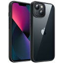 JEDirect iPhone 13 6.1インチ用 ケース 耐衝撃スマホバンパーカバー ソリッドカラー マットTPUフレーム 傷つけ防止 クリアバック (ブラック)