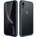 JEDirect マットケース iPhone XR 6.1インチ 耐衝撃性ミリタリーグレードの落下防止 つや消しの半透明の背面電話カバー 指紋防止 (ストームブルー)