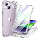 Miracase iPhone14ケース スマホケース iphone14 用 カバー 全身バンパー保護ケース 9H 強化ガラス 6.1インチ フルカバー 360° ワイヤレス充電対応 きらりん