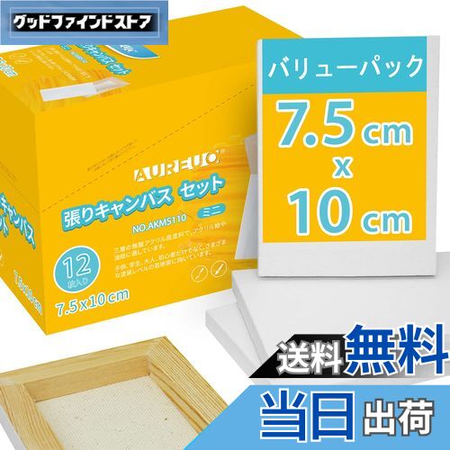 【送料無料】AUREUO 芸術絵創作 現代油絵 美術装飾 ミニ 張りキャンバス セット イーゼル無し 7.5cm×10cm 12枚 中目 100%コットン 水彩...