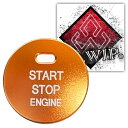 ALWIP(アルウィップ)【トヨタ・ダイハツ・スバル・マツダ対応】イグニッション スイッチ エンジンスタート プッシュ ボタン アルミ カバー (オレンジM)