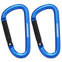 munkees 人気な?型カラビナ バックパックバックル キーホルダー やかん吊りバックル アウトドアアクセサリー (スモール、 紺色、二枚入り)