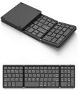 ワイヤレスキーボード 折りたたみ式 iPad Bluetooth テンキー搭載 薄型 3台デバイス対応 コンパクト無線 静音 小型 スマホ タブレット パソコン用ミニキーボード iOS/Windows/Mac/Android 対応 持ち運びやすい 日本語説明書付き(黒)(2)