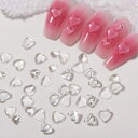 YFFSFDC ネイルパーツ ネイルツール ハート パーツ 3D 透明 レジン ネイル DIY デコパーツ 5mm 6mm 約200個 (B)