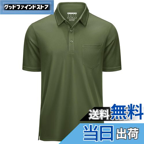【送料無料】[KEFITEVD] ポロシャツ メンズ 半袖 速乾tシャツ 夏用 作業着 ポリエステルシャツ ポケッ..
