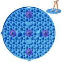 HYILUFEI 足ツボマット 指圧板 指圧ボード 足裏マッサージ 家庭用 人間工学 マッサージマット 足つぼ フットマッサージボード 足のリラックス 折りたたみ コンパクト (青, 円形)