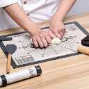 KitchenRaku クッキングマット パン作りシリコンマット 大きいサイズ パンマット 目盛り付き くりかえし使えるオーブンシート 製菓マット クッキングシート 繰り返し使える ペストリーボード 水洗い可能