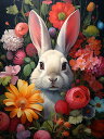 Reofrey ダイヤモンドの絵画 ダイヤモンドアート クロスステッチ キットうさぎ, 手作りキット 動物 全面貼り付けタイプ ビーズア DIY 手芸キットホーム レストラン ラインストーン ホーム 壁掛け 装飾品 30x40cm