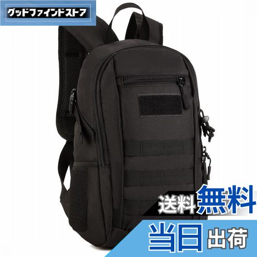 【送料無料】[PHOENIX IKKI] 12L ミニ 軽量 広口開口仕様 耐久性 耐水性 選べる6色 迷彩柄 カジュアル リュックサック アウトドア バックパック かわいい デイパック ブラック