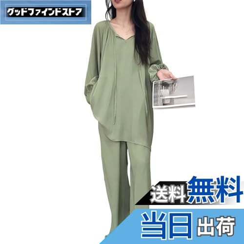 【送料無料】[DayaEmmoTQ] コットンシルク パジャマ レディース- ヘアゴム付き ルームウェア 薄い ラン..