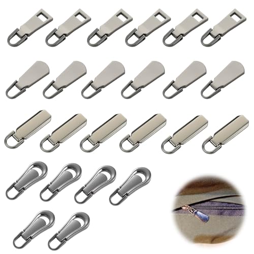 【送料無料】EsiFare ファスナー 引き手 交換用 4種類 24本 チャック 修理 部品 ジッパー パーツ 取っ..