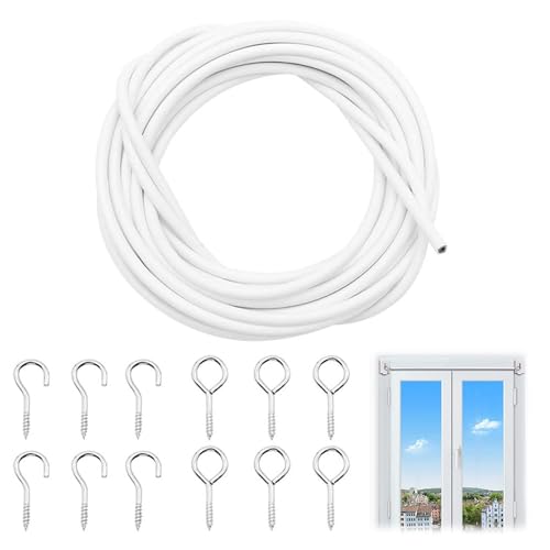 【送料無料】EsiFare カーテン フック ワイヤー ロープ レール 5m 吊り下げ カーテンアクセサリー パー..