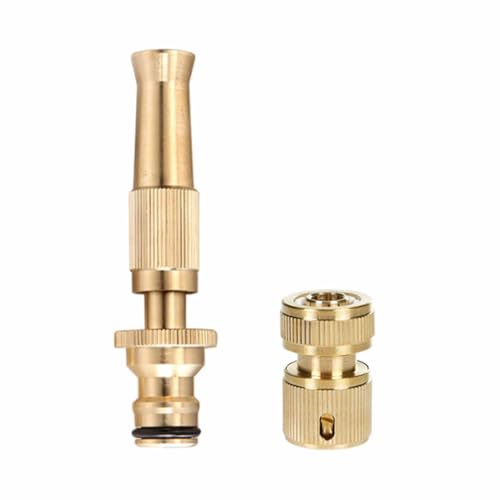 【送料無料】YUWENW 加圧噴射ノズル ホースノズル ノズル＋銅製ガン 2個セット 真鍮製 スイッチング継..
