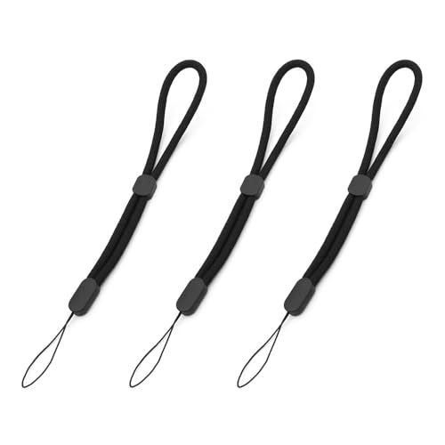 【送料無料】[ESJNNK] スマホ 手首ストラップ 3本入り 黒 スマホひも リスト ハンド 携帯ストラップ 落..