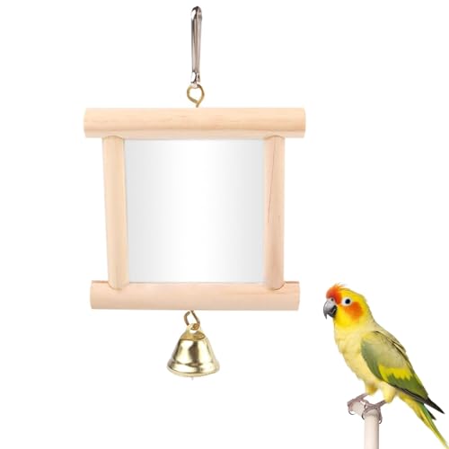 【送料無料】TVETE バードトイ ミラー ベル付き 木製 インコ おもちゃ オウム 鸚鵡 インコ 小鳥 オモチ..