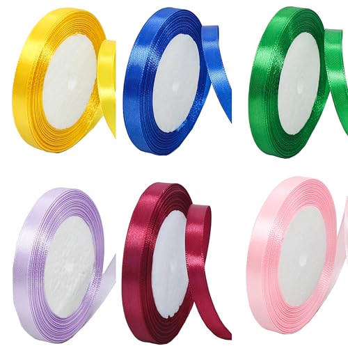 【送料無料】LeTradeJP リボン 包装 6色セット10mm 包装 サテンリボン カーリングリボン 贈り物 クラフト包装花材手作りの装飾素敵なギフトリボン ...