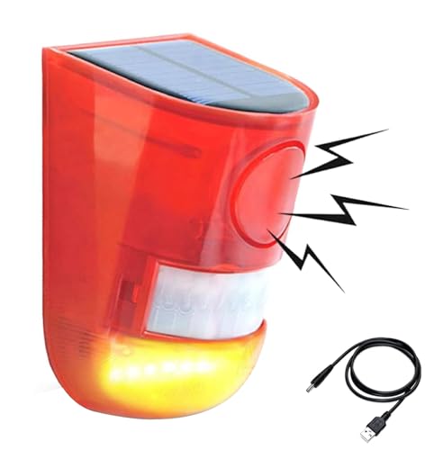 【送料無料】太陽警告灯 屋外 防水 ソーラー充電 防犯アラーム 警報機 人感センサー LEDフラッシュ…