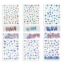 【送料無料】TVETE ネイルシール ネイルシール 貝 ヒトデ クジラ ネイルシール 海の生き物 【6枚セット】貝殻 ヒトデ クジラ クラゲ 海藻 タツノオトシ...