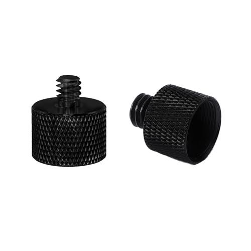 【送料無料】TORMEN 2個セットのマイクスタンドアダプタースクリューアダプター スレッド 5/8-27 フィーメル to 1/4 メール、5/8 フィーメル to 3/8 メール スクリュー 三脚、マイクスタンド、カメラスタンド用、プロのホビイストに簡単にご利用いただけます（ブラック）