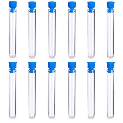 【送料無料】BIUTEFOR 試験管 プラスチック 12本セット 蓋付き 瓶 プラスチック 試験管  ...