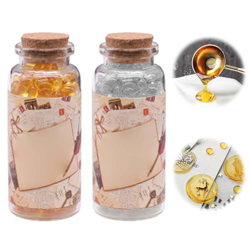 【送料無料】PAVIKEシーリングワックス【琥珀色+透明】シーリングスタンプワックス 丸型 瓶詰め 封蝋 溶けやすい 粘度が高 シーリング スタンプ ワックスビ...