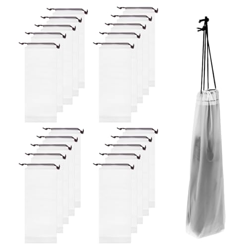 【送料無料】TVETE 傘ケース 傘収納バッグ 傘袋 ビニール 【20個入り】傘カバー 折りたたみ傘用 巾着型アンブレラバッグ 半透明 防水 厚みを増す 掛けやすい 持ち運び便利 再利用可能 傘の収納 梅雨の通勤 13*35cm
