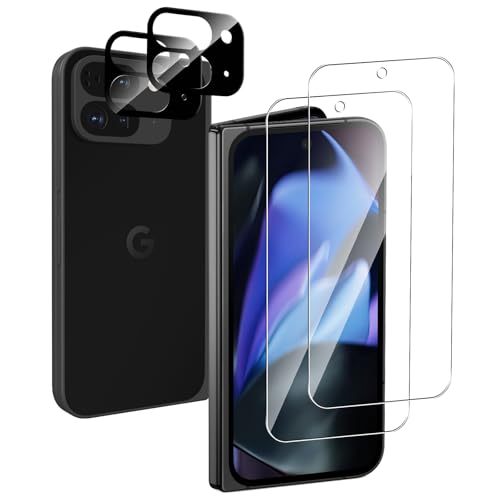 【送料無料】【2+2枚セット】Google Pixel 9 Pro Fold ガラスフィルム(2枚)+カメラフィルム(2枚) 硬度9..