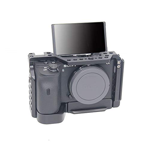 【送料無料】SIUTATDSH カメラ ケージ 適用 Sony ソニー A6600 Alpha 6600 カメラ専用ケージ 超拡張性 内蔵コールドシューマウント Arri規格のネジ穴がある Arca規格プレートがあり