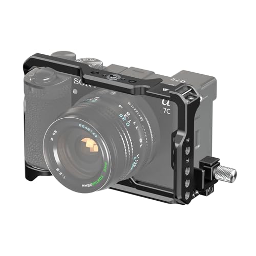 【送料無料】SIUTATDSH カメラ ケージ 適用 Sony ソニー A7CII A7C2 A7CR カメラ専用ケージ 超拡張性 内蔵コールドシューマウント Arri規格のネジ穴がある Arca規格プレートがあり